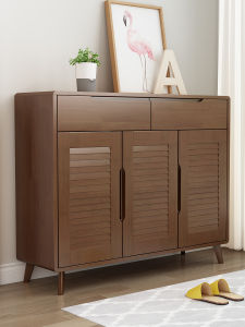 Large Capacity Multi-layer Real Wood Shoe Cabinet New 2024 Scandinavian Style Indoor Entryway Shoe Rack