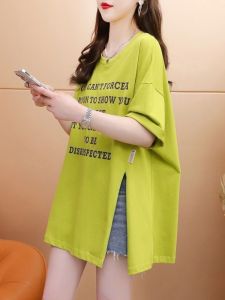 Áo Thun Cotton Dài Tay Cổ Tròn Mùa Hè Cho Nữ Áo Thun Cotton Rộng Rãi Thời Trang Thoải Mái Mặc Đi Làm