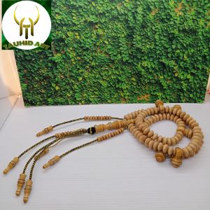 tasbih tijani kayu kemuning gading full benang rajut Fs027