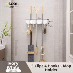 ASCOR | Wall-mounted Storage Rack with Hook for Bathroom 1pc
