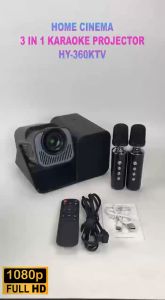 HY360KTV is a multi-functional KTV projector with microphone 1080p HD projection home theater microphone