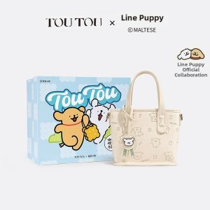 TOUTOU | Line Dog Pattern Womens Large Capacity Tote Bag
