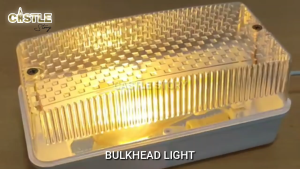 Bulkhead Lighting E27 Rectangle Polycarbonate Bulkhead light Fitting IP65 Lampu Sekat E27 White/Black