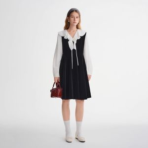 DUSHU | Silk Velvet V-Neck Sleeveless Dress