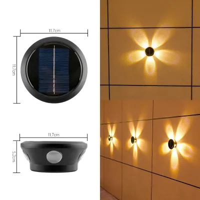 Waterproof Solar Wall Lights Outdoor Super Bright Solar Powered Garden Light for Yard Patio Balcony Pathway LED Wall Wash Light