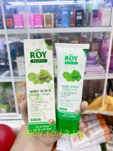 Tẩy Kỳ Tế Bào Chết ROY Beauty Rau Má - Collagen 130gr Face and body