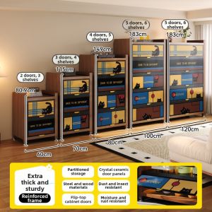 MEISD | Dust-Resistant Wall-Leaning Steel-Look Wood Bookshelf