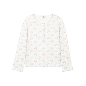 Cherry Printed A-Class Waffle Knit Outwear-Style Ladies Sleepwear Set