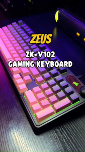 Zeus x Eweadn V102 RGB Mechanical Feel Keyboard 16M RGB Colors Silent Typing Volume Knob LED Logo