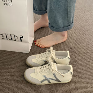 Giày Thể Thao Thường Ngày Đế Mềm Đế Phẳng Giày Đế Bằng Giày Đeo Dây Cho Học Sinh Giày Trắng Giày Thường Ngày Thời Trang Mùa Thu