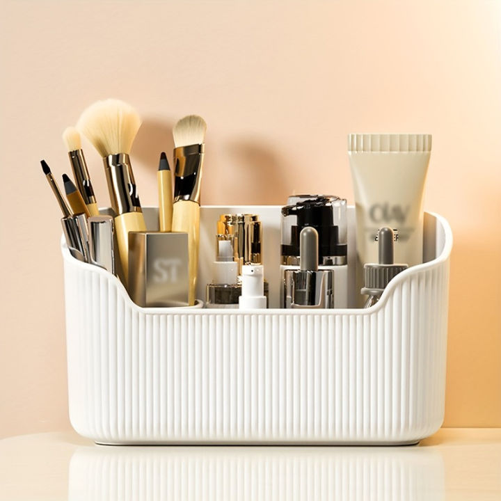 1PC Cosmetic storage box, beveled desktop artifact, dressing table skin ...