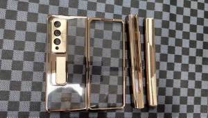 szhaiyu | For Samsung Galaxy Z Fold 8 Ultra Fold 8 7 6 5 4 Case Electroplated Hinge Transparent 360 Full Protective Film Bracket Cover