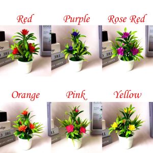 【88HomeStore】Artificial Potted Plants Simulation Lotus Ornaments Home Office Desktop Decor Small Bonsai