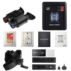 4K Night Vision Goggles 8X ซูมดิจิตอล 600 M Night Vision กล้องส่องทางไกลหัวอินฟราเรด NVG ยุทธวิธีสําหรับกลางแจ้ง