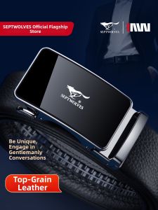 SEPTWOLVES | Mens Genuine Leather Belt Automatic Buckle