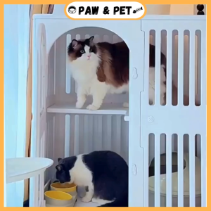 Indoor Villa Large Pet Fence Dog House Cage Transparent Acrylic Door Single/Double Level For Cat & Dogs