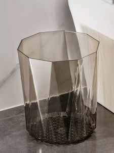 ถังขยะแบบโปร่งใสหนาสำหรับใช้ในบ้าน ความจุขนาดใหญ่ ไม่มีฝา สำหรับห้องน้ำ ห้องนอน ห้องนั่งเล่น ถังขยะกระดาษทิ้ง