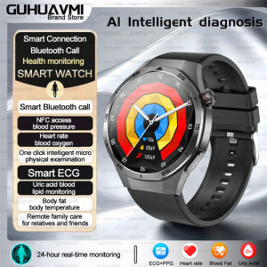 2025New For  Sapphire Screen Blood Lipids Uric Acid Blood oxygen Smart Watch Men ECG+PPG Bluetooth Call Health Smart watch