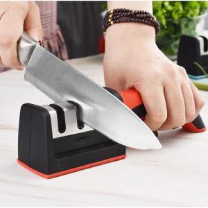 Asahan pisau 3 step pengasah pisau 3 mata asah antislip asahan pisau stainless penajam gunting pisau