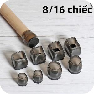 8/16 Chiếc Đen Silicon Chân Ghế Mũ Chống Trơn Trượt Vuông & Tròn Đồ Nội Thất Chân Tắt Tiếng Thảm Bảo Vệ Sàn Gỗ Tấm Bảo Vệ