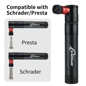 Aluminum Alloy Mini Bike Pump Portable 90 PSI Hand Inflator Pump Presta&Schrader Valve Compatible Bicycle Tire Pump Easy Operate