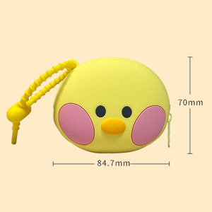 Line Friends Brown Bear Silicone Crossbody Makeup Storage Bag Earphone Organizer Mini Hanging Pouch Cartoon Anime Wallet