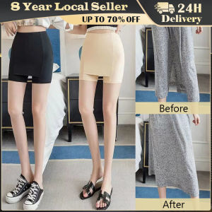 Flarixa Seamless Protective Shorts Under the Skirts Double Layer Safety Panties High Waist Boxer For Women Summer Shorts Pants Safety-Shorts-230710