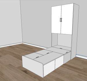 Helper bed customize /Helper room storage bed with cabinet customize singapore