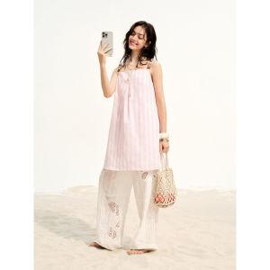 DUSHU | Plus Size Comfortable Leisure Holiday Bead Decorated Dresses for Overweight