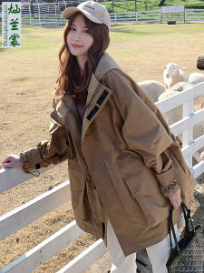 Casual Loose Womens Jacket Spring Autumn New Korean Style Khaki Workwear Elegant Leisure plus Size Student Outerwear