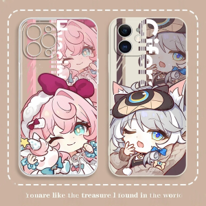 Cartoon Q Version Bungo Wind Violet Phone Case Compatible with  14 Pro/16E Huawei P40 Xiaomi 15 pro Vivo OPPO Redmi Note13