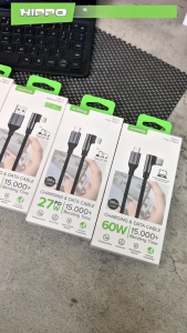 Hippo Kabel Data Toms 3 120CM TYPE C  LIGHTNING C to C  C to L 3A Quick Charge 3.0 dan 24 Fast Charging Android Data Cable