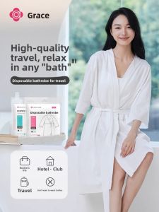 GRACE | Disposable Thick Bathrobe for Men and Women with Anti-Shedding and Wearable Bath Towel
