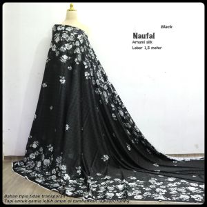 kain armany silk | motif bunga | bahan silk import | kain meteran (harga per 05 meter)