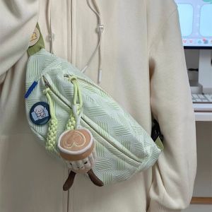 Casual Sporty Womens Crossbody Bag Small Fresh Forest System Student Versatile Waist Bag Simple Minimalist Ins Style Bag