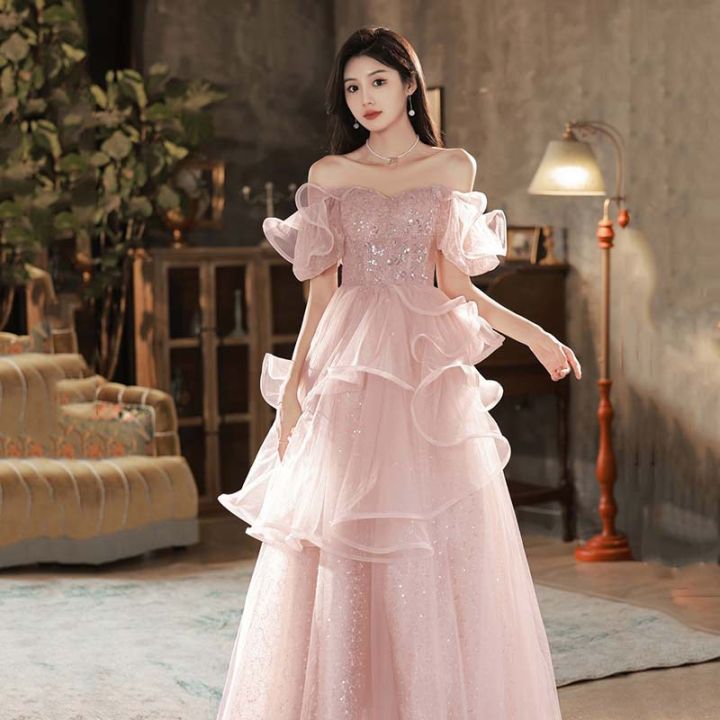 Elegant 2020 Prom Dresses One Shoulder Arabic Dubai Formal Evening Party Gowns  Pink Engagement Dress Custom Vestido De Festa - Prom Dresses - AliExpress