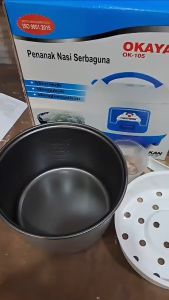 Rice Cooker / Magicom / Magic Com Okayama 1 Liter 3in1 / 3 in 1-OK 105 | rice cooker multifungsi | penanak nasi penghangat pengukus | desain compact & hemat listrik | kualitas tahan lama | memasak nasi lebih cepat & merata | G4