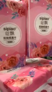 Thùng 10 Bịch Giấy Treo Đa Năng SIPIAO Hoa Hồng Khăn Rút Treo Tường 4 Lớp mỗi bịch 1000 Tờ Loại 1 Tặng Móc Treo
