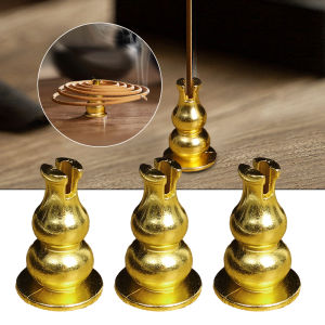 Gourd Shape Copper Incense Burner Joss Stick Base Holder Home Decoration Mini Brass Censer Zen Buddhist Temple Supplies