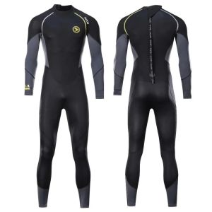 [ตำนาน6] 1.5mm Mens Long Wetsuit SBR Neoprene Material Warm Fleece Lining Outdoor Swimming Kayaking Surfing Drifting Wetsuit M-4XL