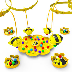 Magnetic Bumble Bee Toy Board Games Interactive Family Games for Kids Adults Montessori Sorting Puzzle Table Game Fishing Toys
