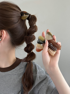 Korean Style Bubble Braid Hair Ties Womens New 2025 Elegant Heart Shaped Phone Line Hair Bands Tail Ornaments Accessories