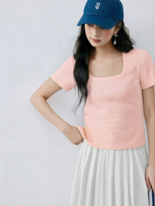 SEIFINI | Slim U-neck French Retro Versatile T-shirt