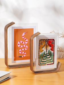 Walnut Nordic Style Acrylic Transparent Display Stand