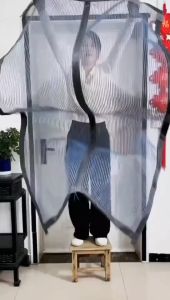 สินค้ามีคุณภาพ ม่านแม่เหล็กกันยุง ม่านกันยุงประตู ไฟเบอร์กลาส ขนาด100X210ซม.18ชิ้น ตีนตุ๊กแกติดรอบแน่น ดี