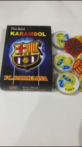 Biji Karambol Tebal 3 mm Motif Barcelona / Random | Koin Krambol Satu Lapis Original | Keping Kerambol 3mm | Coin Carambol Carrom Games