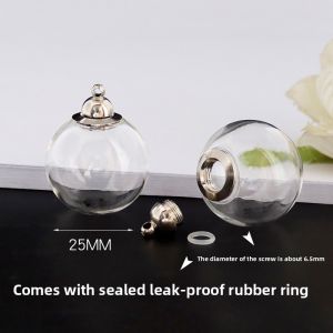 Transparent Crystal Bottle Pendant Openable Empty Glass Hollow Hanging Ornament Gau Bottle Box for Fashion Jewelry Accessories
