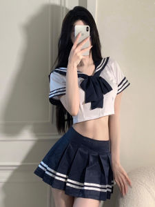 CIEHCHIE | ชุดนักเรียนสีน้ำเงินคอตั้งเซ็กซี่ไซส์ใหญ่สำหรับผู้หญิง ชุดนักเรียน JK ชุดนักเรียนสไตล์ญี่ปุ่น สไตล์ลำลอง