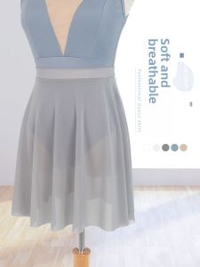 Gauzy Dance Dress Womens Skirt Covering Skirt Dancing Dress Apron Adult Body Ballet Practice Clothes Black Skirt