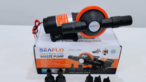 SEAFLO Diaphragm Waste Pump Self-Priming Marine Waste Water Pump 12V/24V Black Water Grey Water Bilge Toilet RV Caravan